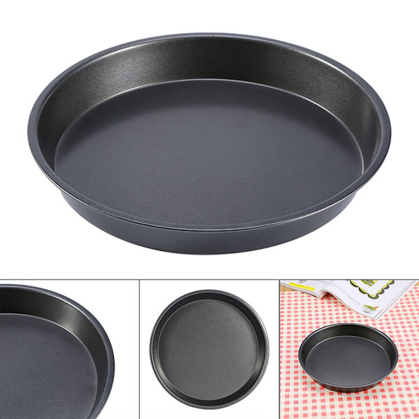 9 tum kolståls non-stick rund pizzapan mikrovågsugn bakformar formar pajform bakning