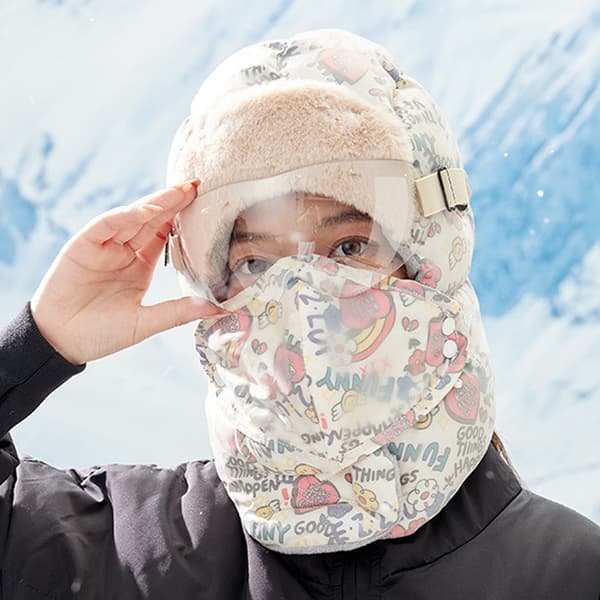 Vinter Vinter Utomhus Ridning Varm och Kall bevis Bomull Mössa Vinter Vindtät Mössa Öronskydd