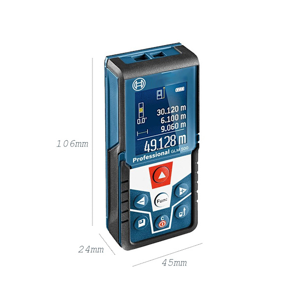 Bosch Professional laserafstandsmåler GLM 40 (med hukommelsesfunktion, rækkevidde: 0,15 – 40 m, indhold i kassen: Bosch GLM 40 laserafstandsmåler, 2