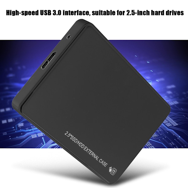 2.5 tuuman ulkoinen mobiili kovalevykotelo ABS 5 Gbps tiedonsiirto HDD-kotelo USB3.0 SATA Musta