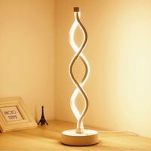 Twist Wave LED Sengelampe - 18W Varm Hvid LED Dæmpbar Spiral Bordlampe til Soveværelse/Stue/Kontor/Hotel (Varm Hvid No2)