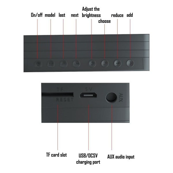 Väckarklocka för sovrum/kontor, digital klocka med Bluetooth-högtalare, väckarklocka för tunga sovare