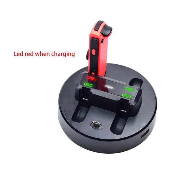 Laddningsstation Dock för 4 Nintendo Switch Värdladdare Controllers Två externa USB-strömutgångsgränssnitt