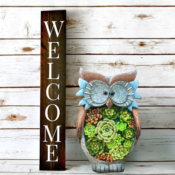 Solcellelampe Snegl Have Dekoration Resin Dyre Statue Solcelledrevet, Lysende Lampe Dyrefigur Udendørs Ornamenter, til Haveindgang Jul Hibou