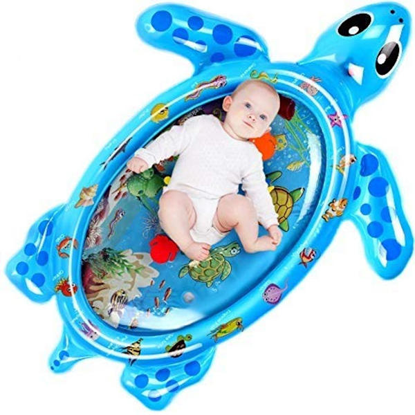 Oppblåsbare lekematte, 120 x 80 cm babyvannmatte, oppblåsbar PVC vannfylt lekematte for småbarn, leketeppe
