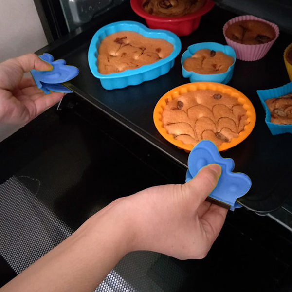 4 st fjärilsformade ugnsvantar i silikon, magnetiska värmebeständiga handskar för alla grytor, ugnar, fritöser för kök - blå