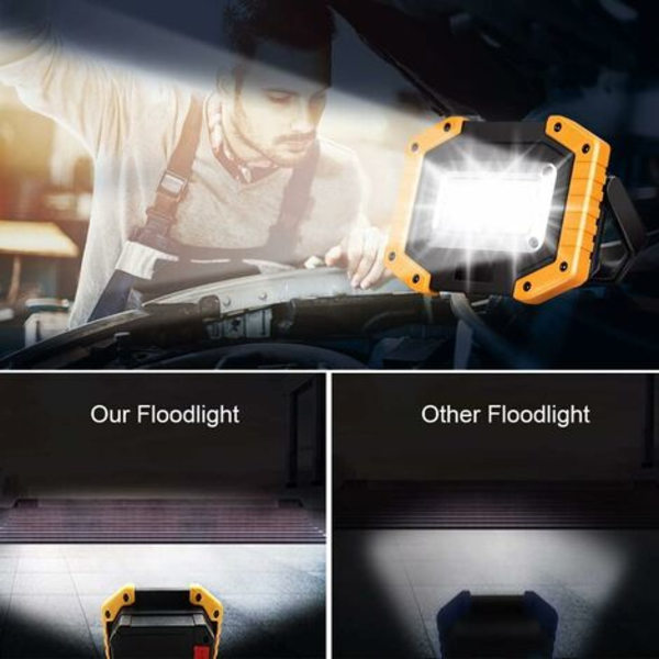 30W LED Arbejdslampe Genopladelig Spotlight Super Lys 2000LM Bærbar Udendørs Batteri Sikkerhedslys USB Vandtæt til Garage Camping Vandring Fiskeri