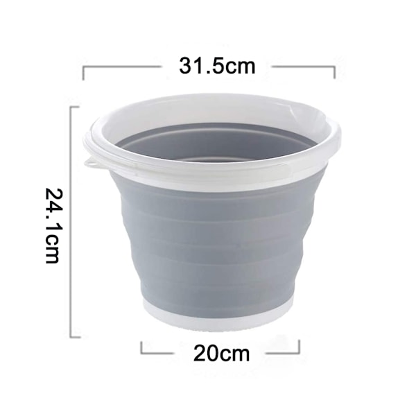 Sammenleggbar bøtte med håndtak, sammenleggbar beholder for strandleker, 5L / 10L folding, små plastbøtter for rengjøring, hagearbeid, backpacking, camping,