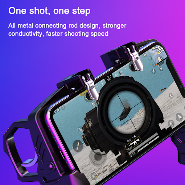 Mobil Spilcontroller Trigger Fire Knapper Sensitivt Joystick, Gamepad til 4.7-6.5 tommer iPhone & Android Telefon