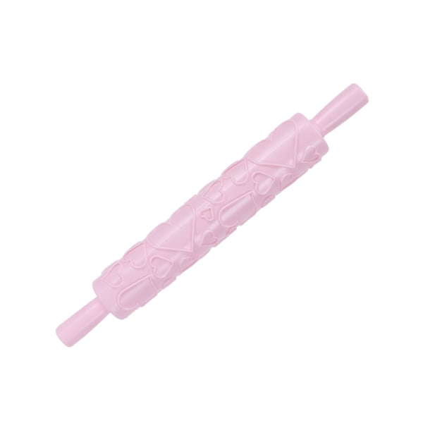 Kavel för fondant, präglad roller i plast för kakor, kex, bakverk, tårtdekoration (Hjärtform)