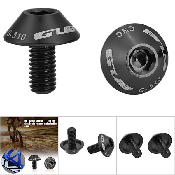 2 st M5 * 12 mm cykel vattenflaskehållare fäste skruvbultar (svart)