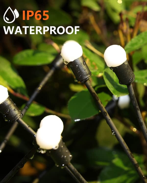 Solcelle Hagelys - 2 Pakning 10 LED Solcelle Firefly Lys med 2 Lysmoduser, Svinger i Vinden, Vanntette Solcelle Dekorative Lys, Solcelle Utendørslys