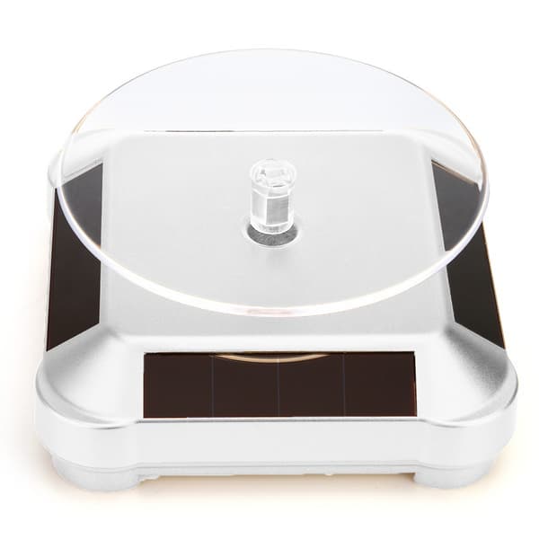 Solcelled Display Stativ Drejeskive, Batteri Dobbelt Brugt Roterende Display til Smykker Spinner Ur Hobby Samling Hylde