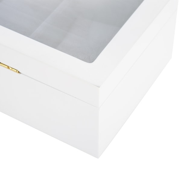 5 rutnät Stoving Varnish Watch Display Case Förvaringslåda Organizer Smyckeskrin (Vit)
