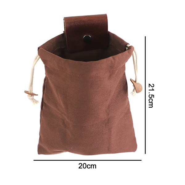 Læder Canvas Pose, Foraging Pose Foraging Taske Vokset Canvas Frugtplukning Taske Svampepose Læder Bushcraft Bæltepose Bærbar Sammenklappelig Taske