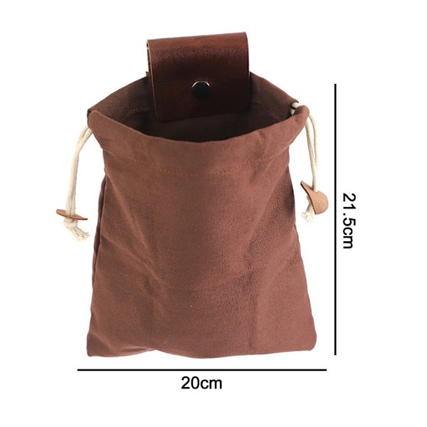 Läder Canvas Väska, Foderväska Foderväska Vaxad Canvas Fruktplockningsväska Svamppåse Läder Bushcraft Bältesväska Bärbar Hopvikbar Väska