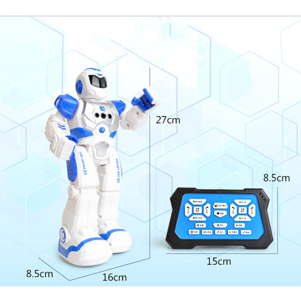Fjernstyrt robot for barn, smart programmerbar RC-robotleke med gestkontroll, LED-øyne og musikk, beste jule- og bursdagsgaver til barn