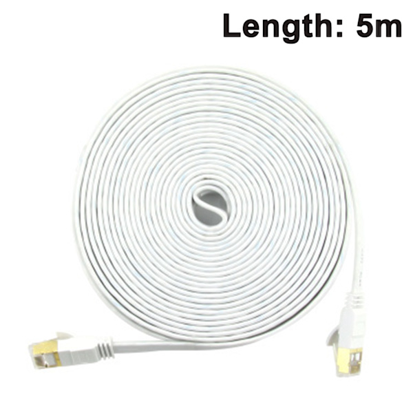 Cat 7 Ethernet -kaapeli, suojattu Ethernet-kaapeli litteä RJ45-verkkokaapeli tukee 10 Gbps 600 MHz - Yhteensopiva Cat5/Cat6-verkon kanssa
