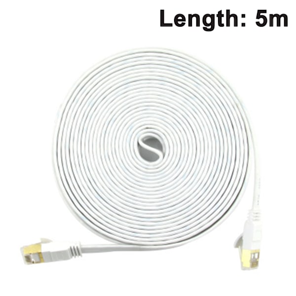 Cat 7 Ethernet Kabel, Skærmet Ethernet Kabel Fladt RJ45 Netværks LAN Kabel Understøtter 10Gbps 600Mhz - Kompatibel med Cat5/Cat6 Netværk