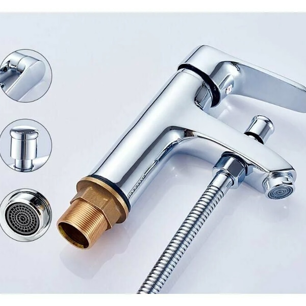Brusearmatur vask varmt og koldt dual-use et-hul armatur legering