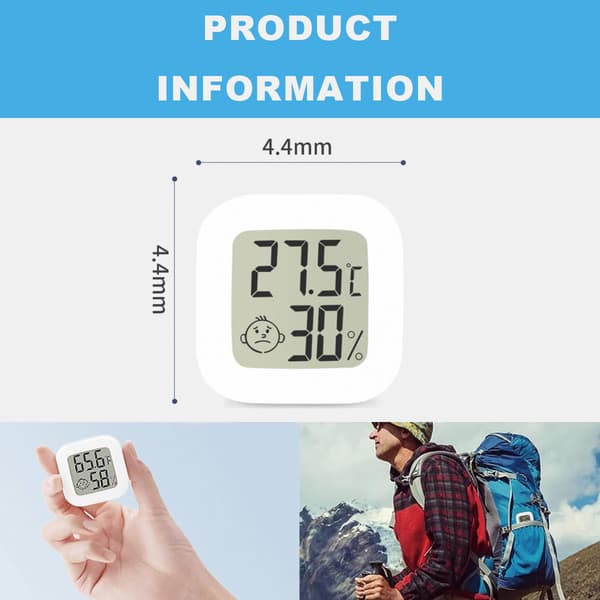 Innendørs termometer 2-pakning, fuktighetsmåler digitalt hygrometer romtermometer