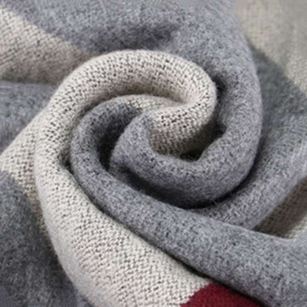 Lyxig Merinoull Randig Herrscarf - Presentförpackad Vinter Mjuk Varm Tjock Stickad Slips för Män