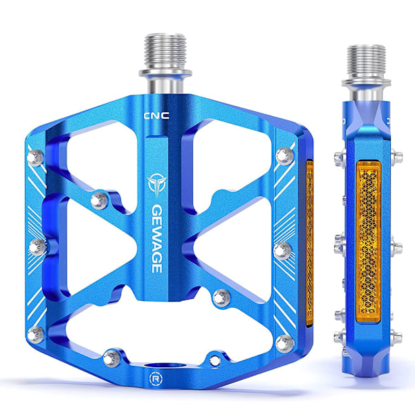 Cykepedaler med refleksstriber, skridsikker CNC aluminium cykelplatform, 9/16 tommer pedaler til racercykel, MTB, E-cykel