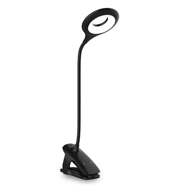 Lille bordlampe, bærbar trådløs clip-lampe med øjenbeskyttelse, USB genopladelig LED skrivebordslampe, clip-lys dæmpning, tre-trins dæmpning / dimming