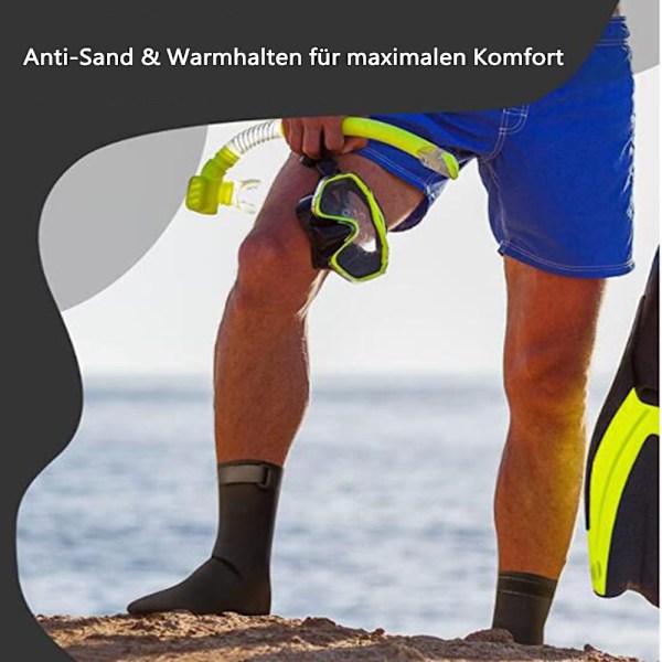Neopren Sokker 3mm, Neopren Sokker til Mænd og Kvinder, Dykker Sokker Termiske Skridsikre Finne Sokker til Snorkling og Vandsport, Surfing, Svømning,