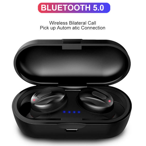 Bluetooth 5.0 -kuulokkeet, aidosti langattomat nappikuulokkeet mikrofonilla, TWS in Ear -urheiluminikuulokkeet, HiFi-stereoääni kannettavalla latauskotelolla