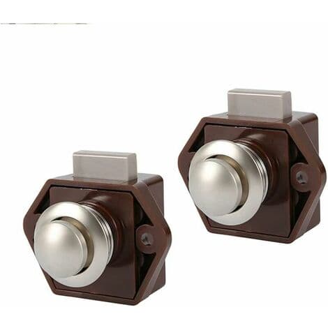 Pcs Keyless Push Button Lock Cabinet Door Lock Button Latch för RV Caravan Cupboard Tjocklek Möbler (Brun)