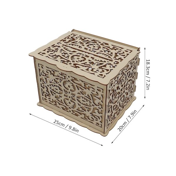 DIY Hul Treboks Gavekort Pengekasse Bryllupsmottakelse Dekor Esken Enkel Montering JM01319 Liten