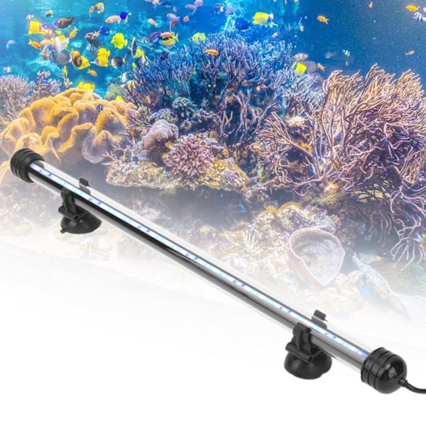 Akvarielys Vandtæt Akvariumbelysning med LED-lys 3 Tilstande Dæmpbar 100‑240V EU-stik 38CM