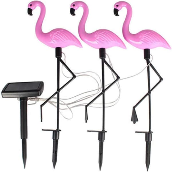 Flamingogræsplæne Solcellelampe, Solcellehavelampe, Udendørs LED-solcellelampe