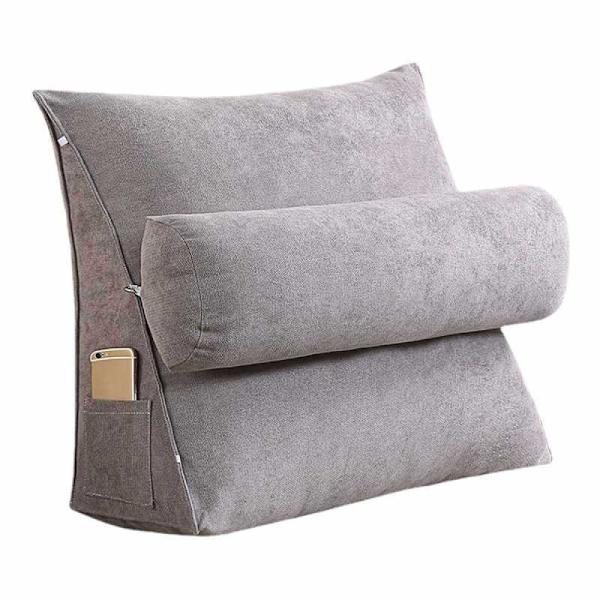 Triangulär kudde soffa midjekudde rökgrå medium storlek med nackstöd 45X45X20