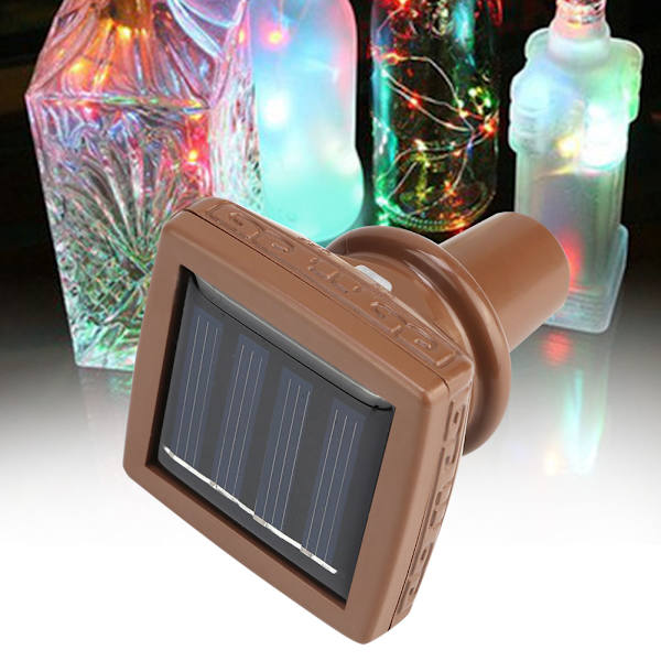 6 st 2 m 20 LED solcells drivna korkform strängljus vattentät vinflaska LED-lampa DIY färgglad
