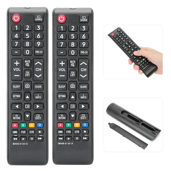 2 stk. Multifunktionel TV-fjernbetjening til SAMSUNG Fjernbetjeningserstatning