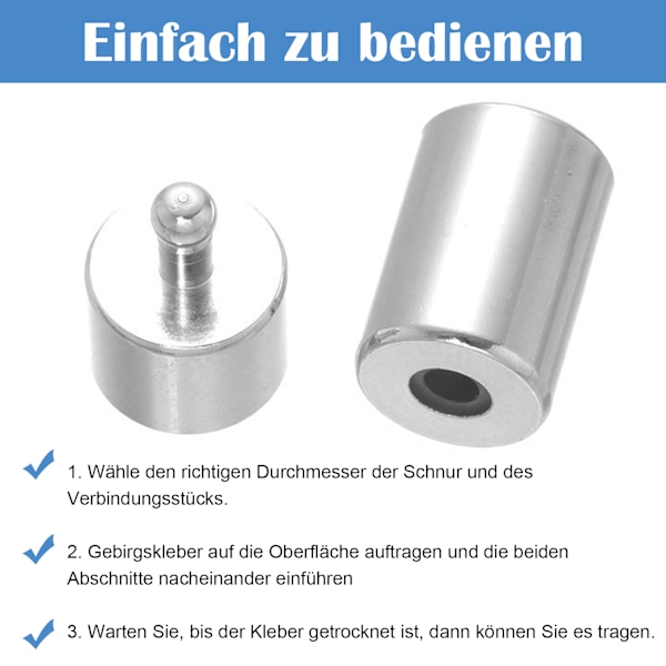Sølv Snore Endestykker Kæde Lås Spænde, Pakke med 12 DIY Tønde Skrue Låse til Læder Reb Halskæde Armbånd Slide Spænde (Sølv 3 mm)