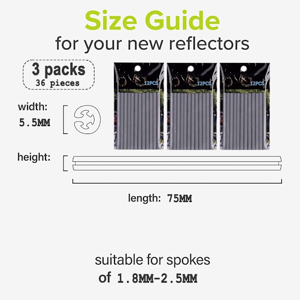 36 stk. egerrefleks 360° synlig og nem at installere - cykelegerrefleks lavet af reflekterende materiale