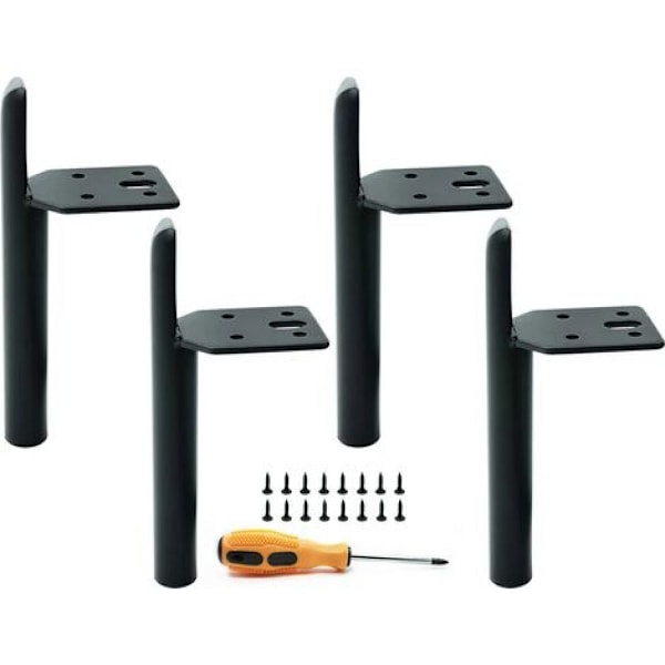 4 stycken 15 cm möbelben, svart metall bordsben, DIY möbelben, med skruvar, används för soffa, soffbord, sängskåp och andra möbler.