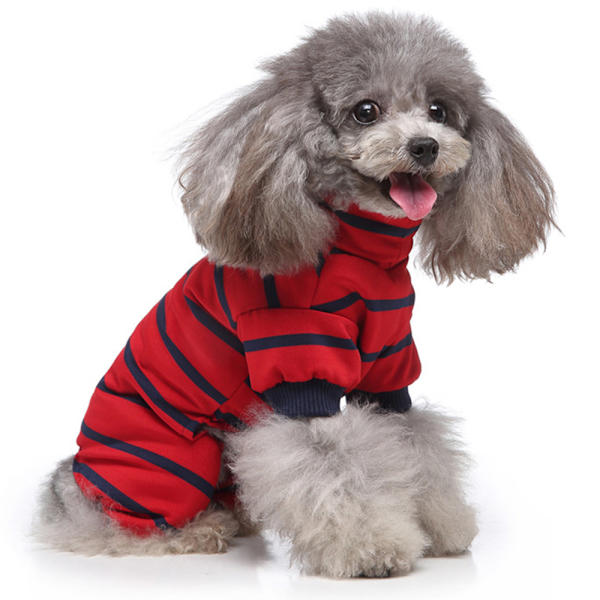 2 stycken husdjurskläder Hemkläder Randiga hundkläder Pyjamas Hög krage husdjurskläder Fyrbenta kläder