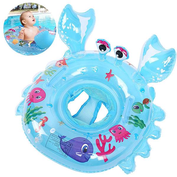Pool Floats för Baby Toddlers Uppblåsbar Float Flotte Vatten Simring Flytande Båt för Barn Underarm Cirkel （Krabba）