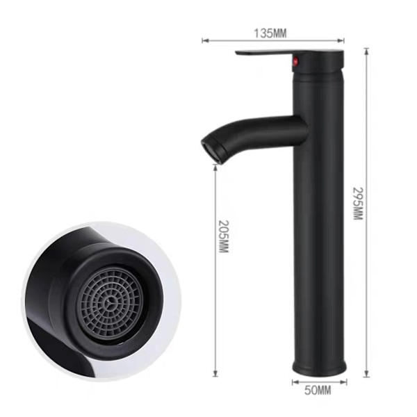 Matt svart kran Koppar Badrum Diskho Blandare Kran Matt Varm Kallt Vatten Handfat Kran Elegant och Retro Design Enhåls Spak Kran Hållbar Handfat