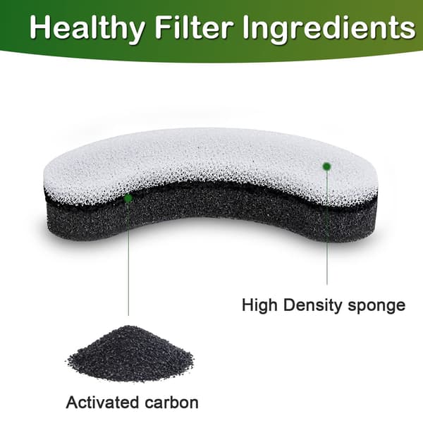 Katt drikkefontene filter bue svamp aktivert kullfilter erstatningsfilter