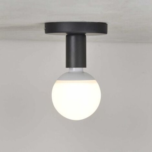E27 Metallpæreholder E27 Lampeholderbase For Lampeholder E27 Vegg Taklampe Taklampe For Takring Korridor Soverom Spisestue, Svart