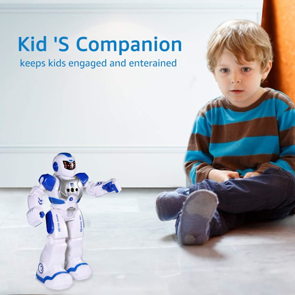 Fjernstyret robot til børn, smart programmerbar RC-robotlegetøj med gestuskontrol, LED-øjne og musik, bedste jule- og fødselsdagsgaver til børn
