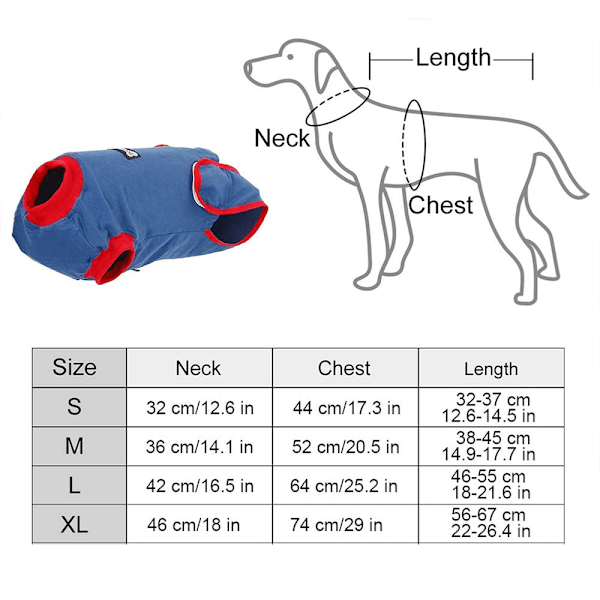 Recoverydragt til hunde og katte efter operation, Recoveryskjorte til han- og hunhund, abdominale sår, bandager, kegle E-krave alternativ, anti-slik kæledyr