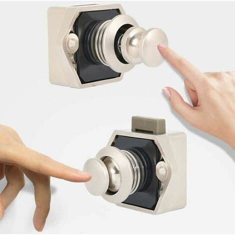 Pcs Keyless Push Button Lock Cabinet Door Lock Button Latch för RV Caravan Cupboard Tjocklek Möbler (Brun)