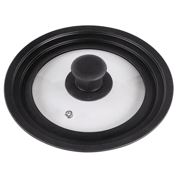 Universallåg til Gryder, Pander og Stegepander - Hærdet Glas med Varmebestandig Silikonekant Passer til 16-18-20 Cm Diameter Kogegrej