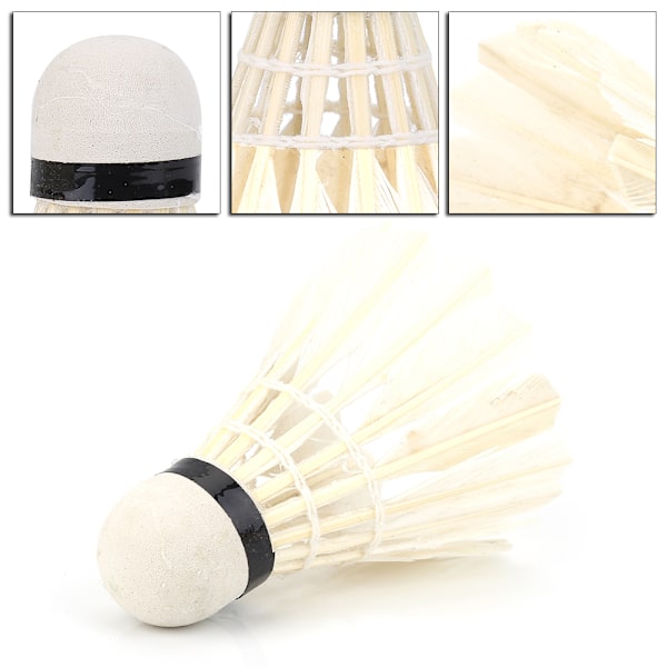 12 st/förpackning vita fjäderbadmintonbollar shuttlecocks utomhus sport träningstillbehör